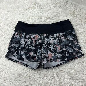 Lululemon Run Times Short II 4" Spring Bloom Multi / Black